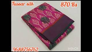 Tussar silk Saree with blouse Diwali offer sale 870 Rs Ship Extra🪔🪔🪔🪔🎇🎇🎇 [upl. by Piotr]