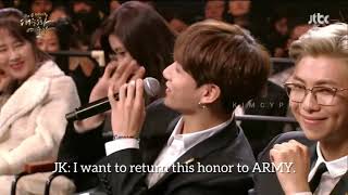 ENG SUB 181024 BTS at 2018 Korean Popular Culture and Arts Awards Quiz CUT [upl. by Haem]