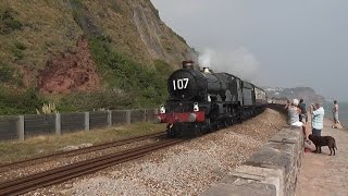 5029 Nunney Castle powers along the Teignmouth Sea Wall 16092014 [upl. by Eiramnaej220]