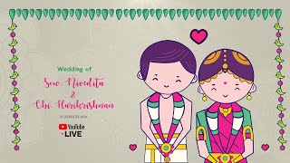 Nivedita amp Harikrishnan Wedding Live Streaming [upl. by Annaeed]