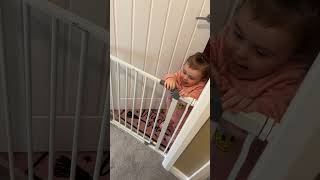 Toddler Kicks Open Baby Gate [upl. by Anirrak]