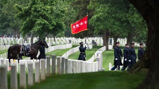 Military Funeral Honors w Funeral Escort for Retired US Army Chief of Staff Gen Gordon Sullivan [upl. by Ilenay]