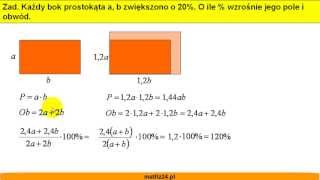 Wyrażenia algebraiczne i procenty  Zadanie 6  Matfiz24pl [upl. by Norahs247]