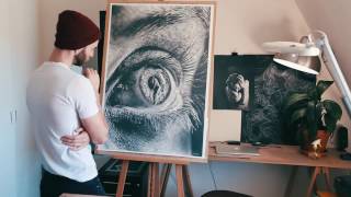 Pencil drawing time lapse – Pupil by Jono Dry [upl. by Ardnalak]