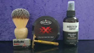 28💈1920 Gillette Old TypeRasierseife amp Rasierpinsel von RazorockRasierhobel [upl. by Emelun]