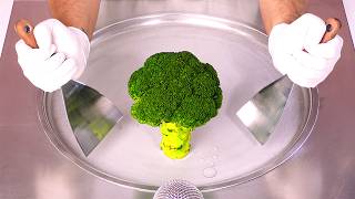 How to Make Vegan BROCCOLI Ice Cream Rolls  ASMR no talking [upl. by Vassily]