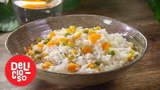 Arroz blanco con verduras  Delicioso [upl. by Einhoj]