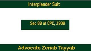 Sec 88 of CPC 1908  Interpleader suit [upl. by Samale]