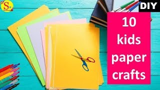 10 Easy kids craft ideas with paper  Origami ideas  cool crafts for kids [upl. by Walczak]