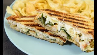 Club Chefman Recipe  Spinach Artichoke Grilled Chicken Panini [upl. by Onailil]