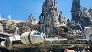 Millennium Falcon Smugglers Run at Galaxy’s Edge in Disneyland Resort Full Ride Gunner POV [upl. by Ahsinor711]