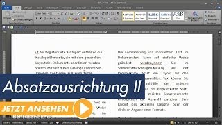 Microsoft Word Tutorial Absatzausrichtung und Einzüge  Teil 2 [upl. by Alurta160]