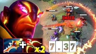 x2 Daedalus  Divine Rapier Ember Spirit 43Kills One Shot in 737 Patch🔥 [upl. by Trinatte]