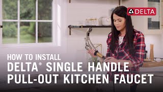 How to Install a Delta® Single Handle PullOut Kitchen Faucet [upl. by Phylis157]