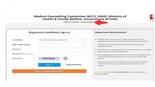 NEET PG Counselling 2024 at MccNicIn Direct Link [upl. by Eahcim848]