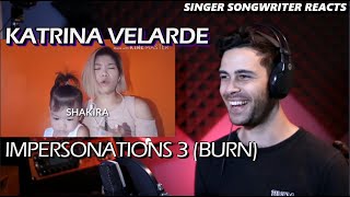 KATRINA VELARDE  Impersonating Singers 3 Burn  Singer Songwriter REACTION [upl. by French]