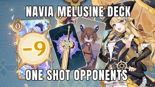 Navia Melusine Deck One Shots Opponents With Ease  Genshin TCG [upl. by Nomolos]