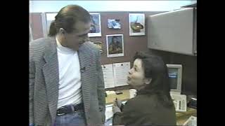 Shawn Michaels HBK tours the TSN newsroom in Canada 1996 [upl. by Gerrie568]