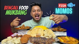 Fish Momos  Trout Fish Fry  Mutton Kosha Vs Chicken Kosha  Fish Aloo Jhol  Bengali Food Mukbang [upl. by Cr560]