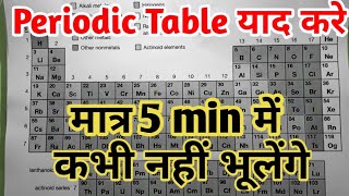 Trick to Learn Periodic Table Elements in hindi in easy way  class 11th and 9th [upl. by Annayehc100]