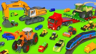 Ciągnik ciężarówka zabawkidźwig Bagrownica  Zabawki strażackie  Tractor Excavator Toys for kids [upl. by Aicercul]