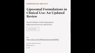 Liposomal Formulations in Clinical Use An Updated Review  RTCLTV [upl. by Naik]