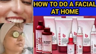 BLUSH THE FACE PROFESSIONAL Facial8 Steps Brightening Facial kitHow to do Facial at Home [upl. by Einram]