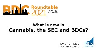 BDC Roundtable 2021 What is new in cannabis the SEC and BDCs [upl. by Ludewig]