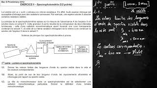 Première générale exercice spectrophotométrie part 1 [upl. by Fabri]