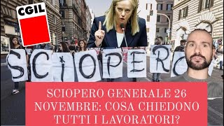 Sciopero generale 26 Novembre cosa chiedono tutti i lavoratori lavoro [upl. by Nayra]