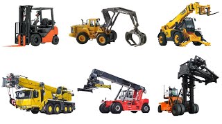 Jenisjenis Alat Berat Material Handling  Forklift Log handler Telehandler Mobil crane [upl. by Lewis]