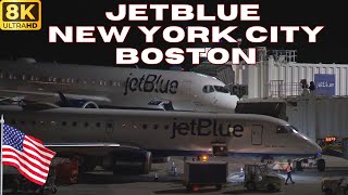 【8K】JetBlue Embraer 190  From New York JFK to Boston BOS  Economy Class [upl. by Mathia]