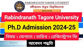 Rabindranath Tagore University PhD Admission 202425 [upl. by Novhaj162]