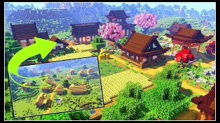 Japanese Village Transformation  Minecraft Timelapse [upl. by Einalam]