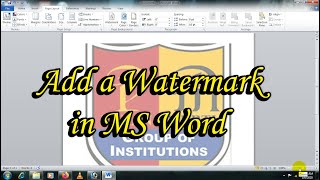 How to Add a Watermark in MS Word Insert Logo Picture amp Text For Watermark in MS Word [upl. by Amocat]