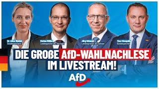 Wahlnachlese Thüringen amp Sachsen Weidel Chrupalla Möller amp Urban live  AfD [upl. by Ahsirpac942]