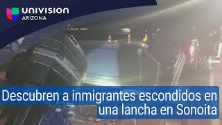 Descubren a inmigrantes escondidos en un bote en Sonoita Arizona [upl. by Lowe]