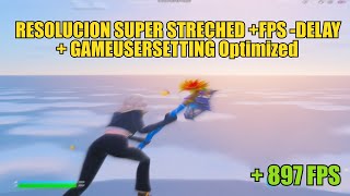 🔧897 FPS con esta RESOLUCION SUPER STRETCHED Fortnite CHAPTER 5 😲 FPS 0 DELAY ✅GameUserSetting🔧 [upl. by Ondrea]