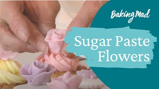 How to Make Sugar Paste Flowers  Baking Mad [upl. by Nnylrac958]