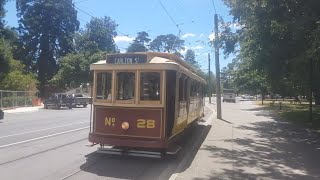 Riding on SEC Ballarat No 28  1916 tram [upl. by Enar496]