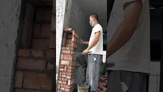 The process of building a front door brick wall [upl. by Berkin974]