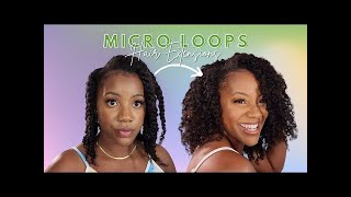 HOW TO STYLE Micro Ring Loop Hair Extensions Natural Kinky Curly Hairstyle  NIA WIGS [upl. by Tasia]