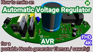 How to make an automatic voltage regulator AVR for a portable Honda generator Elemax  sawafuji FHD [upl. by Nigem]