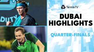 Medvedev vs Davidovich Fokina Rublev Hurkacz amp Humbert Play  Dubai 2024 QuarterFinal Highlights [upl. by Hersch717]