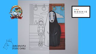 Coloring Chichiro  Spirited Away  Studio Ghibli  Roshie Coloring Pages [upl. by Horwitz801]