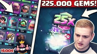 225000 GEMS  SO VIELE LEGENDARY CARDS FÜR 1600€  LOHNT SICH DAS  Clash Royale Deutsch [upl. by Tacye]