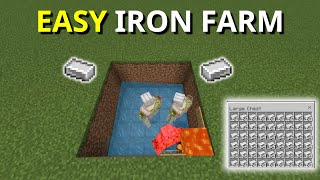 EASIEST IRON FARM For Minecraft Bedrock 121 [upl. by Arri]