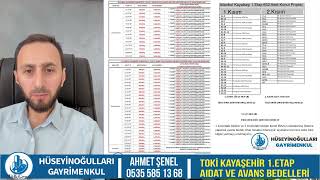 TOKİ KAYAŞEHİR 1 ETAP AİDAT VE AVANS BEDELLERİ kayaşehir satılık HÜSEYİNOĞULLARI 0 212 890 28 39 [upl. by Amrac66]