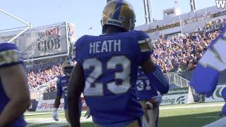 Winnipeg Blue Bombers TJ Heath Micd Up vs Saskatchewan 2017 [upl. by Ishmul]