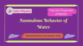 Anomalous behavior of water [upl. by Elspeth]